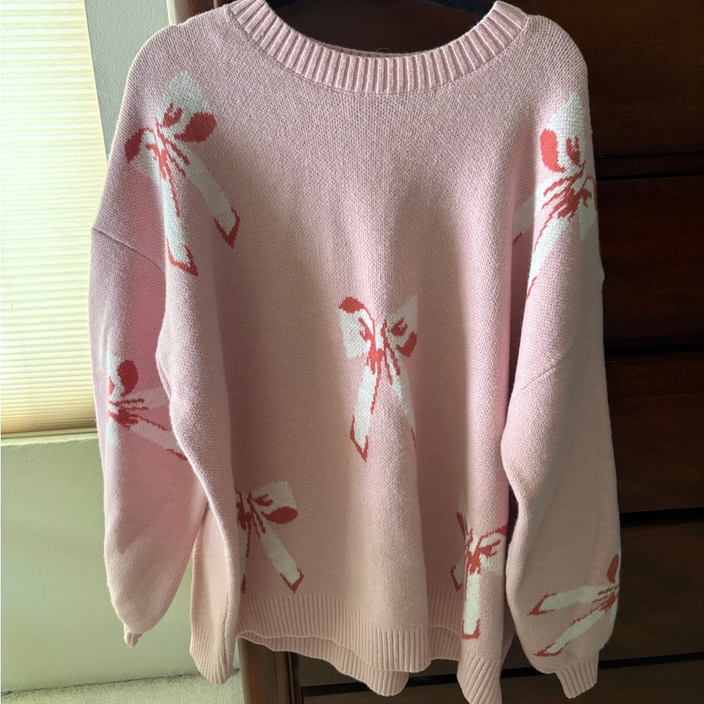 Pink Bow Sweater